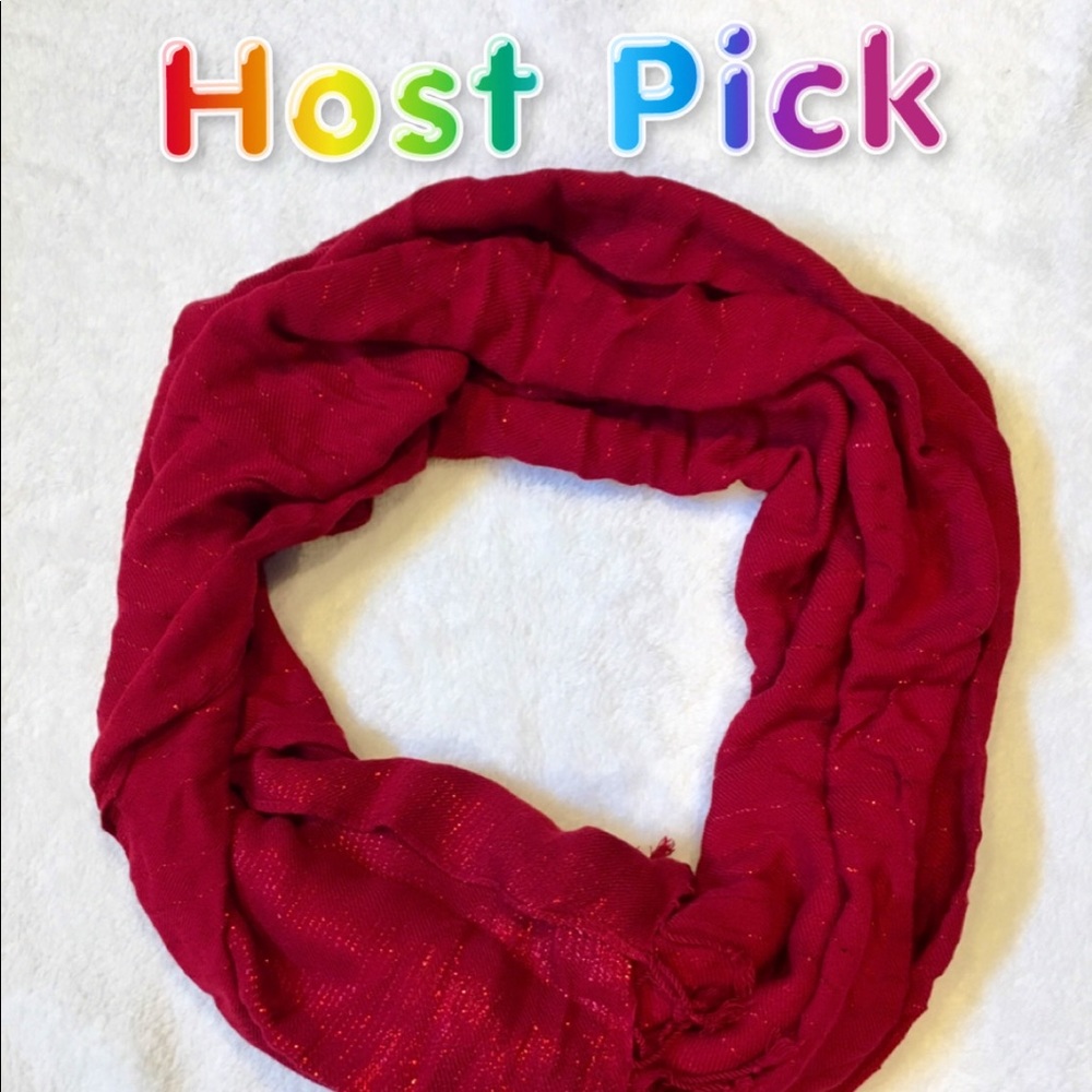 Red Shimmer Scarf